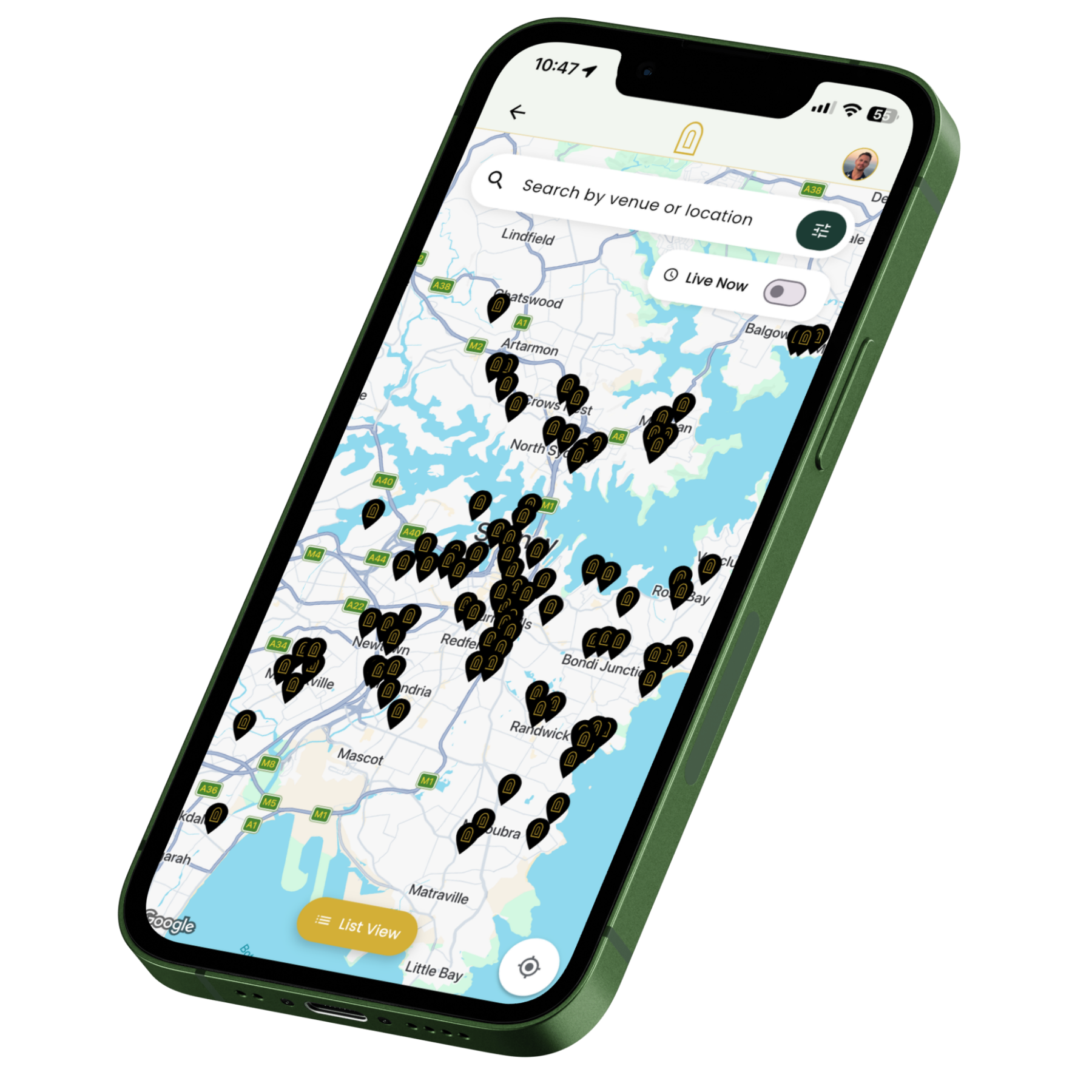 Search offers on the map